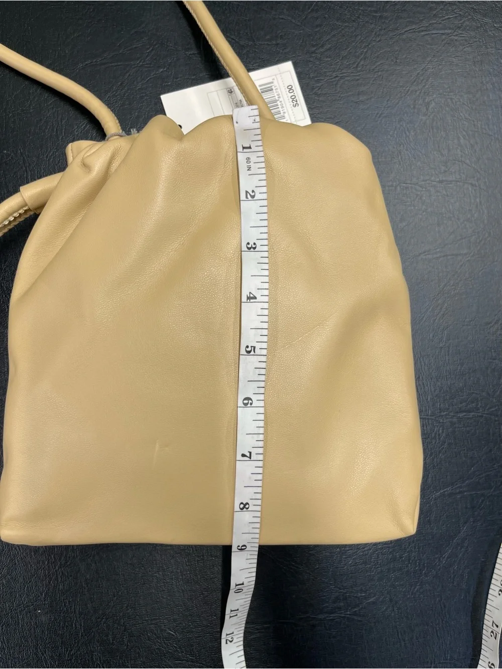 Faux leather slouchy drawstring crossbody bag - Picture 10 of 11